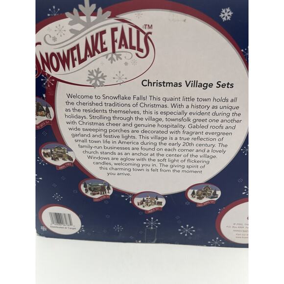 Snowflake Falls Lighted General Store 8 Piece Holiday Village Set Christmas 2002 - Picture 7 of 9